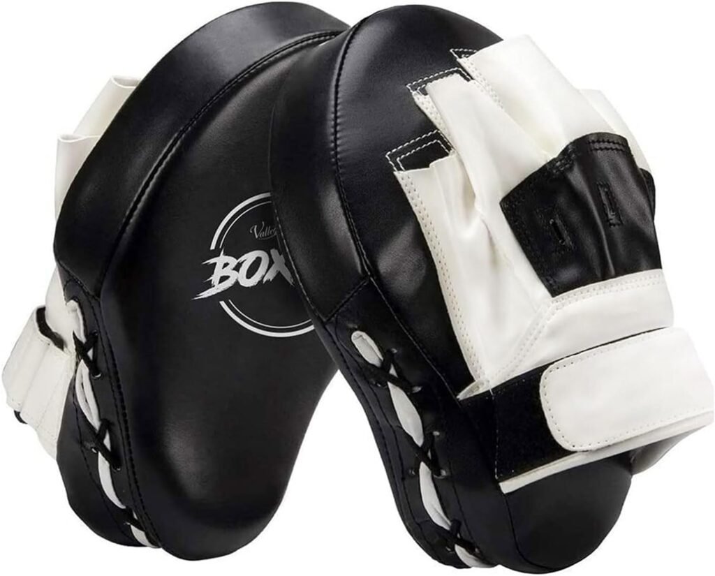 Valleycomfy Boxing Curved Focus Punching Mitts- Leatherette Training Hand Pads