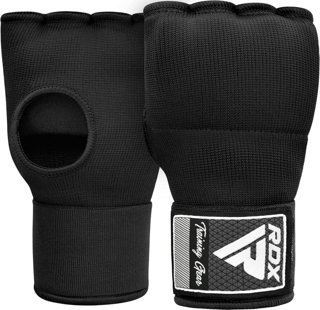 RDX Gel Boxing Hand Wraps Inner Gloves Men Women, Quick 75cm Long Wrist Straps, Elasticated Padded Fist Under Mitts Protection, Muay Thai MMA Kickboxing Martial Arts Punching Training Bandages