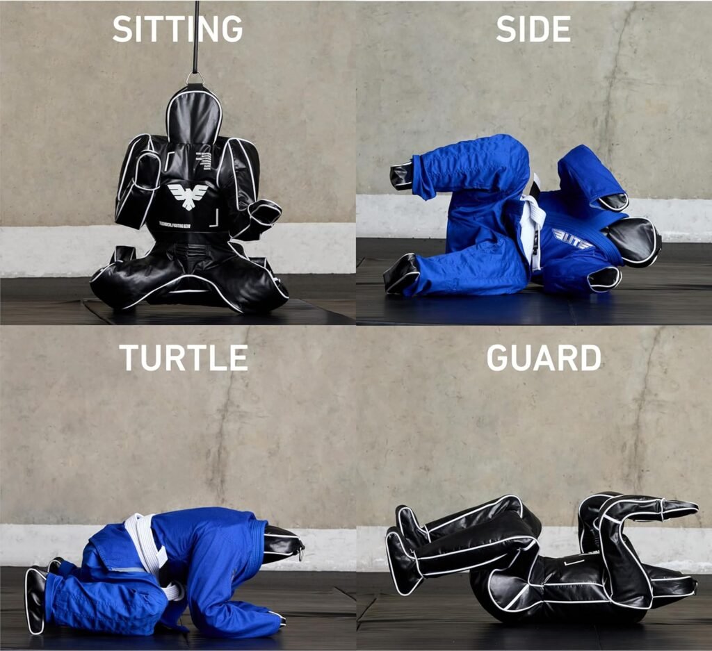 Elite Sports Kids BJJ Grappling Dummy for Accurate Drills - 120cm Unfilled Dummy for Jiu Jitsu  MMA, Holder Included